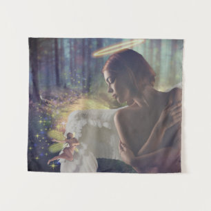 Tenture Beau ange avec Imaginaire Fairy Art