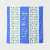 Tenture Beau Bleu Blanc Et Vert Doux Motif (Devant (Horizontal))