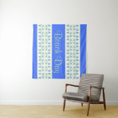 Tenture Beau Bleu Blanc Et Vert Doux Motif (En situation (horizontale))