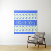 Tenture Beau Bleu Blanc Et Vert Doux Motif (En situation)