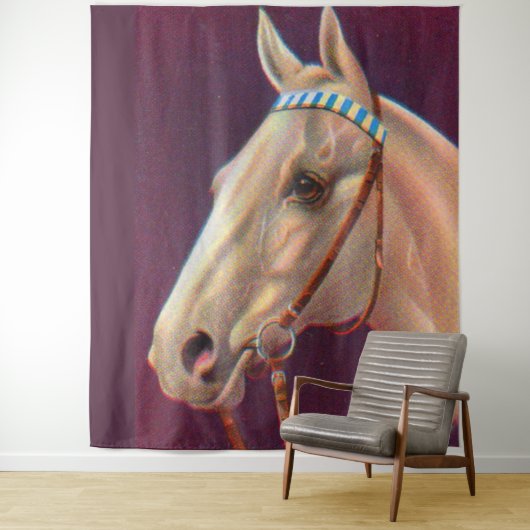 Tenture beau cheval blanc (En situation)