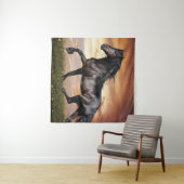 Tenture Beau Cheval Noir (En situation (horizontale))