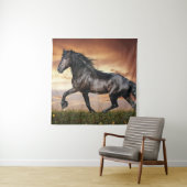 Tenture Beau Cheval Noir (En situation)