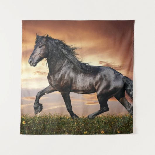 Tenture Beau Cheval Noir (Devant)
