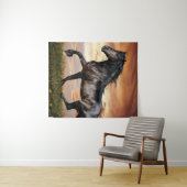 Tenture Beau Cheval Noir (En situation (horizontale))