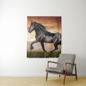 Tenture Beau Cheval Noir (En situation)