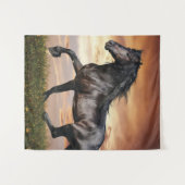 Tenture Beau Cheval Noir (Devant (Horizontal))