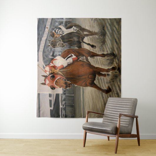 Tenture Beau cheval ravit les propriétaires en course clas (En situation)