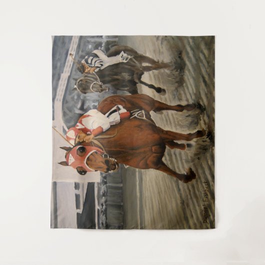 Tenture Beau cheval ravit les propriétaires en course clas (Devant)