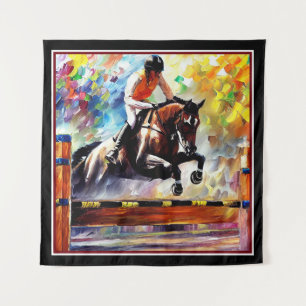 Tenture Beau Cheval Sauter Digital Huile Peinture Style