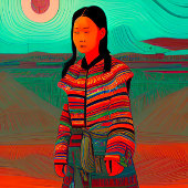Tenture Beau Hmong Art