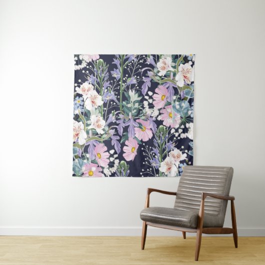 Tenture Beau motif de printemps transparent avec fleur sau (En situation)