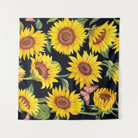 Tenture Beau motif de tournesols (Devant (Horizontal))