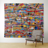 Tenture beau motif d'éclaboussure coloré (En situation (horizontale))