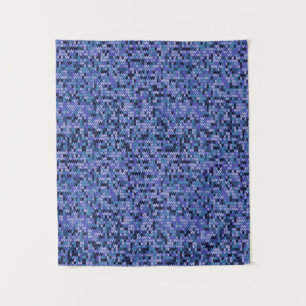 Tenture Beau, motif tricot, tricoté, bleu et