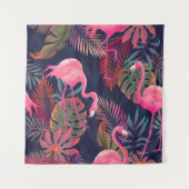 Tenture Beau motif tropical transparent avec flamme rose (Devant)