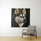 Tenture Beau Oreiller Husky Lrow (En situation)