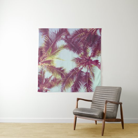 Tenture Beau palmier tropical autour de l'océan (En situation)