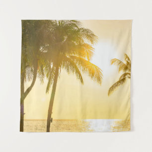 Tenture Beau paysage de mer océan avec silhouette c