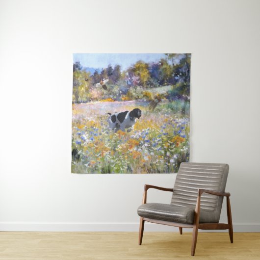 Tenture Beau pointeur avec faisans (En situation)