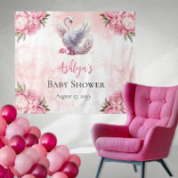 Beau Swan rose Floral Baby shower fille