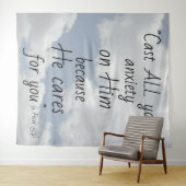 Tenture Beau thème de chrétien de conception de nuages (En situation (horizontale))