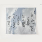 Tenture Beau thème de chrétien de conception de nuages (Devant (Horizontal))