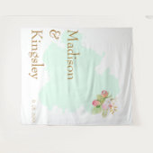 Tenture Beau Vert Citron 💚 Élégant Mariage Bohème (Devant (Horizontal))