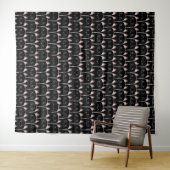 Tenture Beaucoup de Motif de chats noirs (En situation (horizontale))