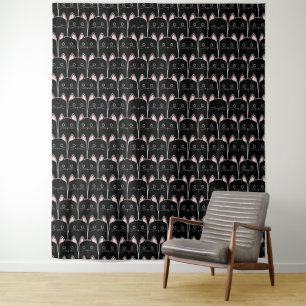 Tenture Beaucoup de Motif de chats noirs