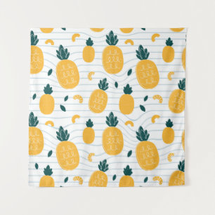 Tenture Beauté ananas : Motif tiré à la main