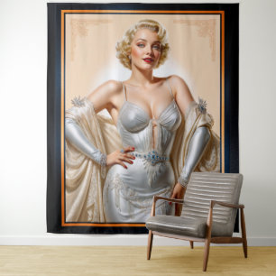 Tenture Beauté Blonde Hollywood Glamour Rétro