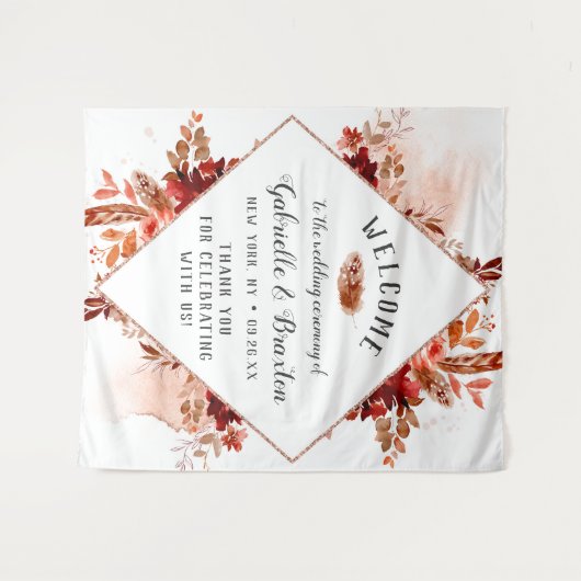 Tenture Beauté Rustique Fleurs Mariage d'Automne Cadre de  (Devant (Horizontal))