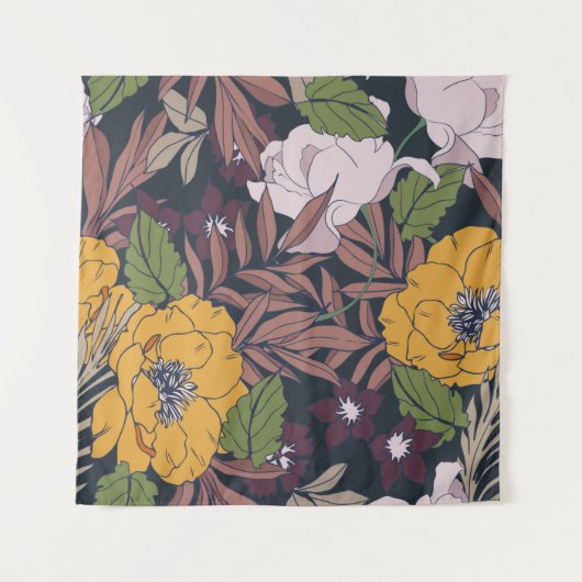 Tenture Beautiful seamless floral pattern background. (Devant)