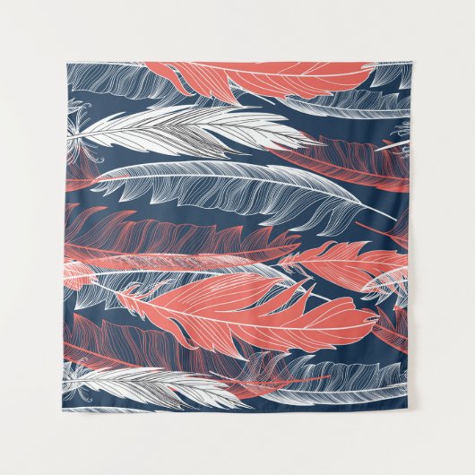 Tenture Beautiful seamless graphic pattern of feathers (Devant (Horizontal))