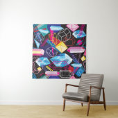Tenture Beautiful seamless pattern with colorful crystals (En situation (horizontale))