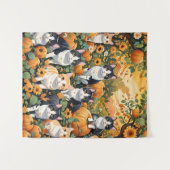 Tenture Beaux Chats Et Citrouilles En Automne (Devant (Horizontal))