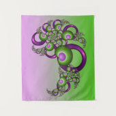 Tenture Beaux cœurs roses verts modernes abstraits fractal (Devant)