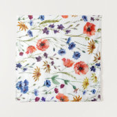 Tenture Beaux fleurs sauvages, aquarelle, pavot, fleur de (Devant (Horizontal))