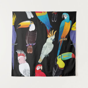 Tenture Beaux perroquets exotiques tropicaux. utilisation 