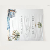 Tenture Bébé à bord Baby shower, Surf Beach (Devant (Horizontal))