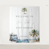 Tenture Bébé à bord Baby shower, Surf Beach (Devant)