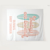 Tenture Bébé à bord Surfboard Fête de bébé plage (Devant (Horizontal))