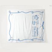 Tenture Bébé Bleu est en train de préparer une douche de b (Devant (Horizontal))