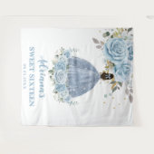 Tenture Bébé Bleu Floral Douce 16 Seize Anniversaire Quinc (Devant (Horizontal))