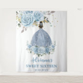 Tenture Bébé Bleu Floral Douce 16 Seize Ans Anniversaire Q (Devant)