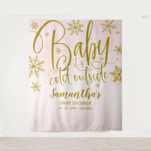 Tenture Bébé C'est froid dehors Baby shower fille arrière-