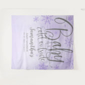 Tenture Bébé C'est froid dehors Baby shower pourpre fond (Devant (Horizontal))