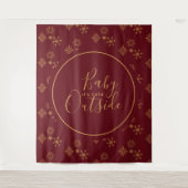 Tenture Bébé c'est froid dehors Golden Snowflakes (Devant)