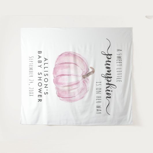 Tenture Bébé Citrouille mignon fille Douche Bienvenue (Devant (Horizontal))